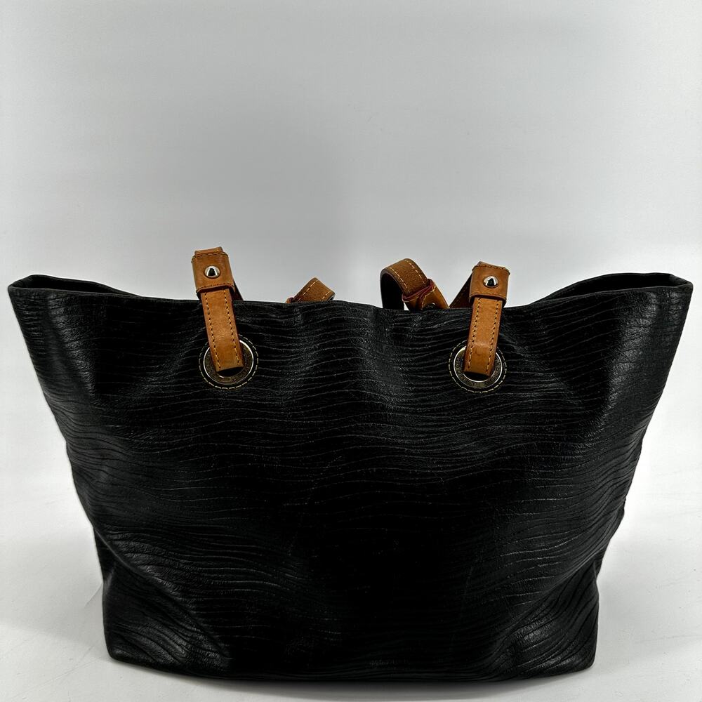 Dooney & Bourke Grommet Shopper Tote Bag Leather Classic Black OS #9L880 - Picture 2 of 8